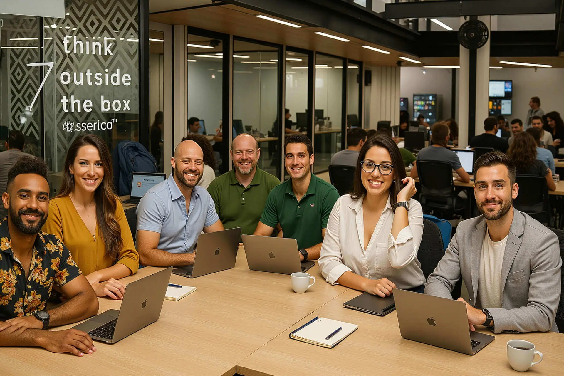 Personas trabajando en el coworking Noi en Medellín, Poblado